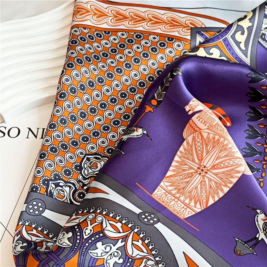 MaraSilk Pure Mulberry Silk Scarf - Square Crepe Satin MS392