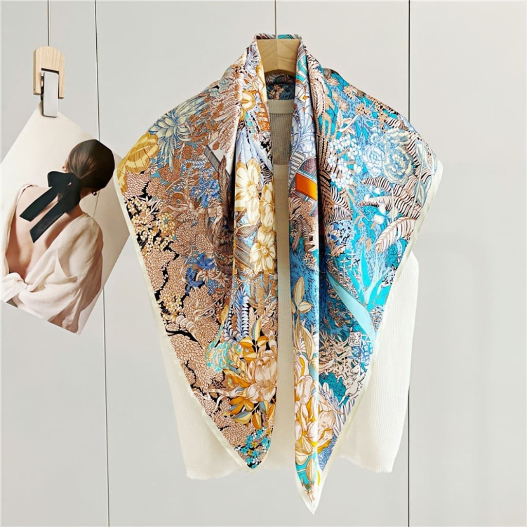 MaraSilk Pure Mulberry Silk Scarf - Square Crepe Satin MS393