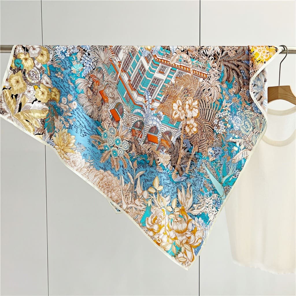 MaraSilk Pure Mulberry Silk Scarf - Square Crepe Satin MS393