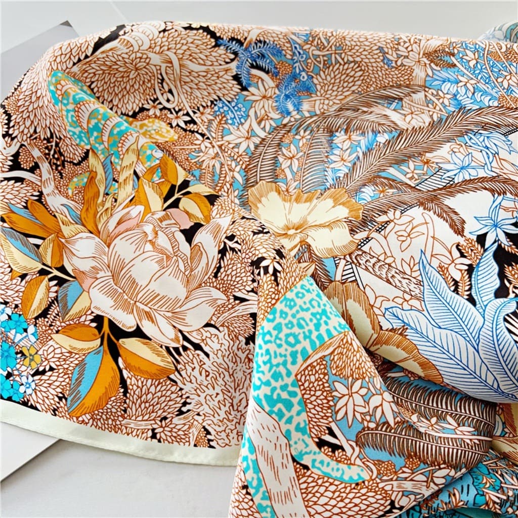 MaraSilk Pure Mulberry Silk Scarf - Square Crepe Satin MS393