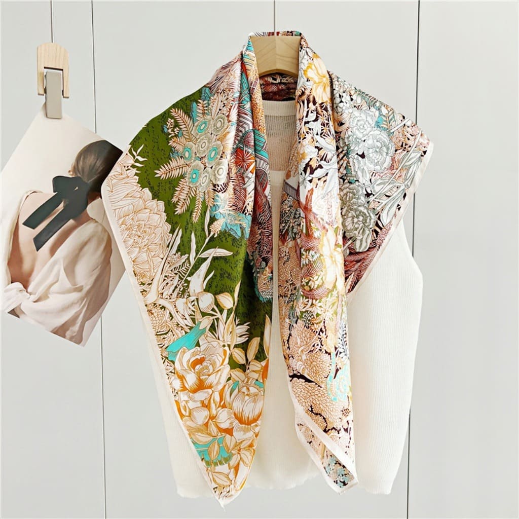 MaraSilk Pure Mulberry Silk Scarf - Square Crepe Satin MS393