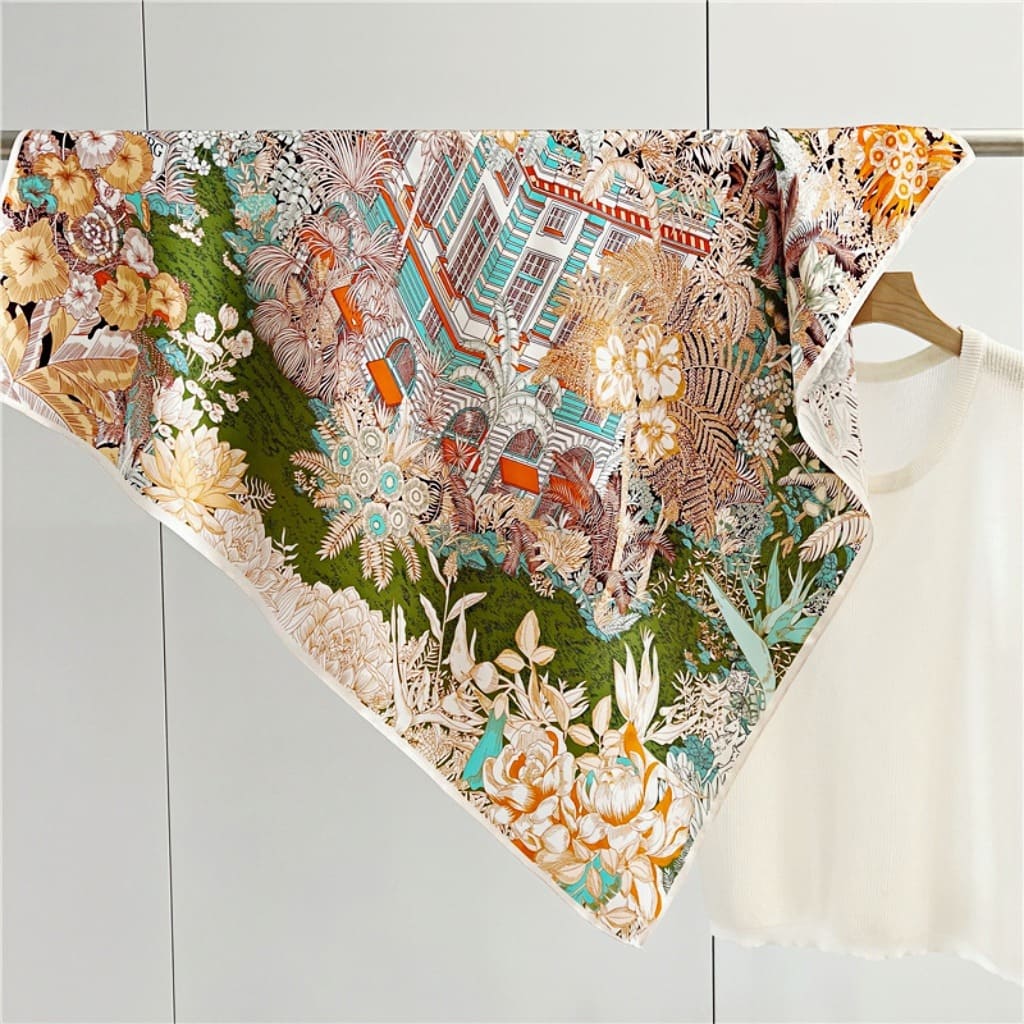 MaraSilk Pure Mulberry Silk Scarf - Square Crepe Satin MS393