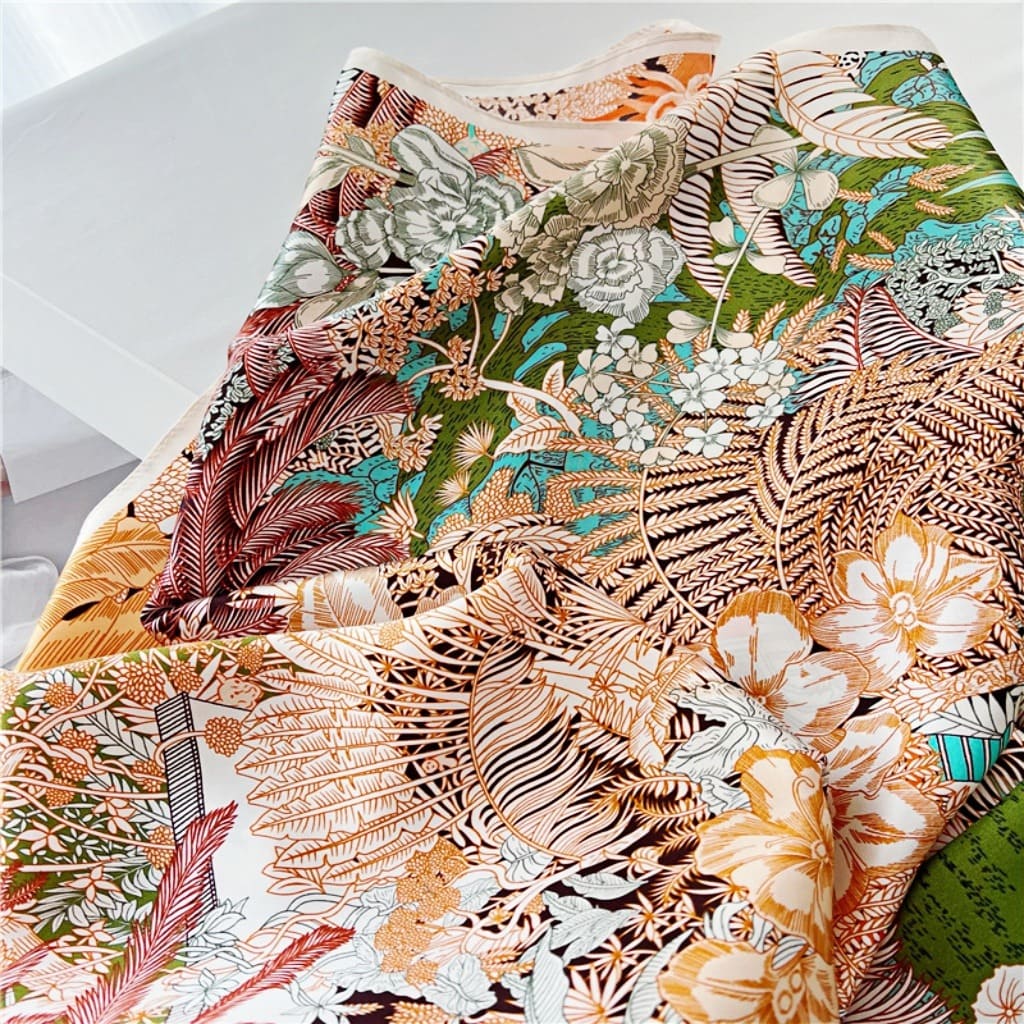 MaraSilk Pure Mulberry Silk Scarf - Square Crepe Satin MS393