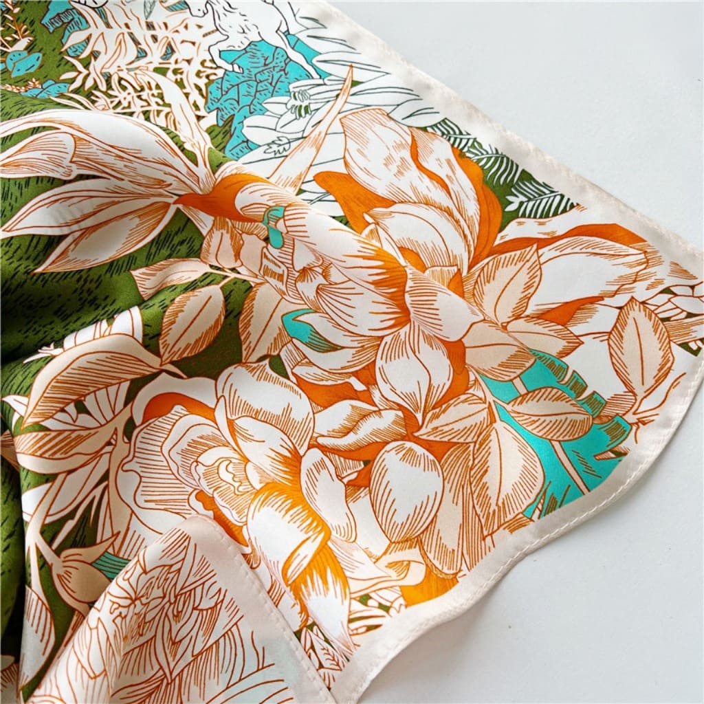 MaraSilk Pure Mulberry Silk Scarf - Square Crepe Satin MS393