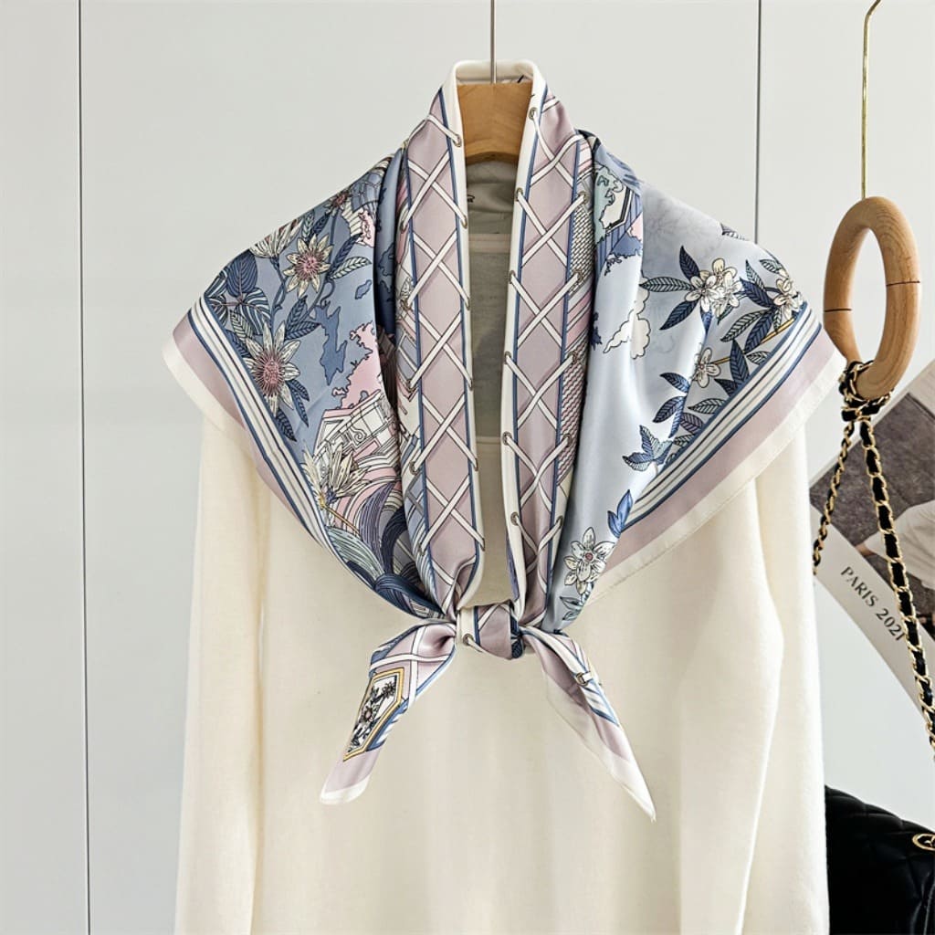 MaraSilk Pure Mulberry Silk Scarf - Square Crepe Satin MS394