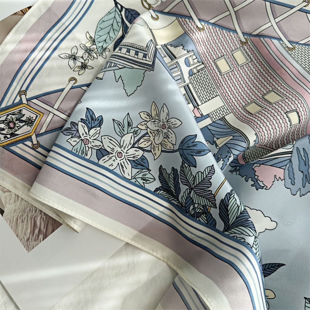 MaraSilk Pure Mulberry Silk Scarf - Square Crepe Satin MS394