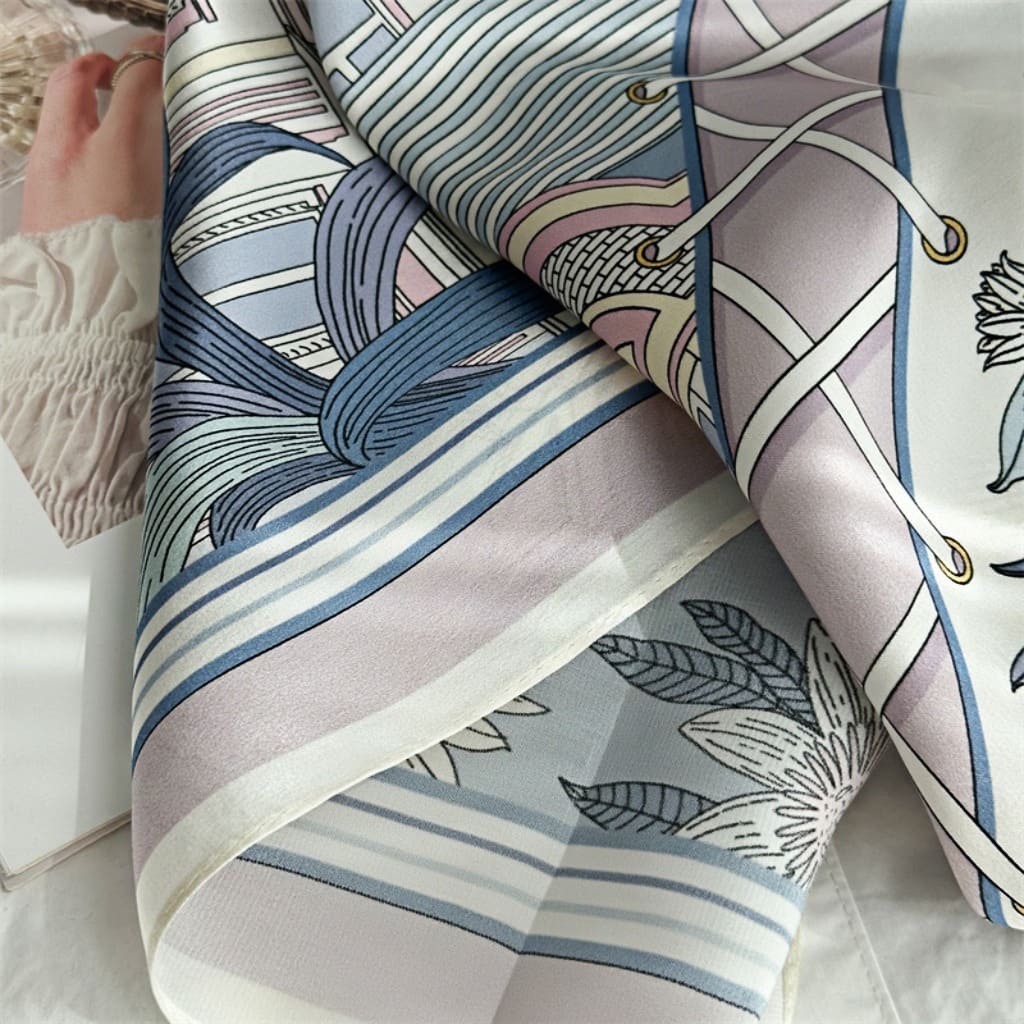 MaraSilk Pure Mulberry Silk Scarf - Square Crepe Satin MS394