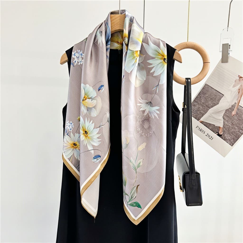 MaraSilk Pure Mulberry Silk Scarf - Square Crepe Satin MS396