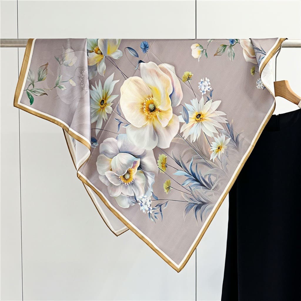 MaraSilk Pure Mulberry Silk Scarf - Square Crepe Satin MS396