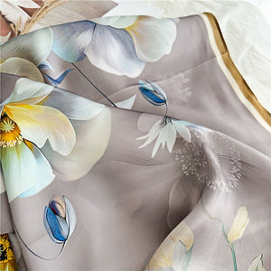 MaraSilk Pure Mulberry Silk Scarf - Square Crepe Satin MS396