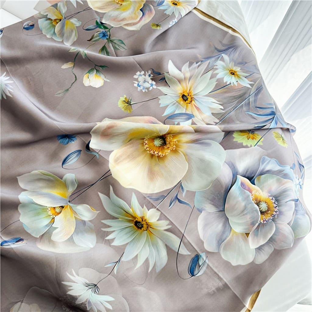 MaraSilk Pure Mulberry Silk Scarf - Square Crepe Satin MS396