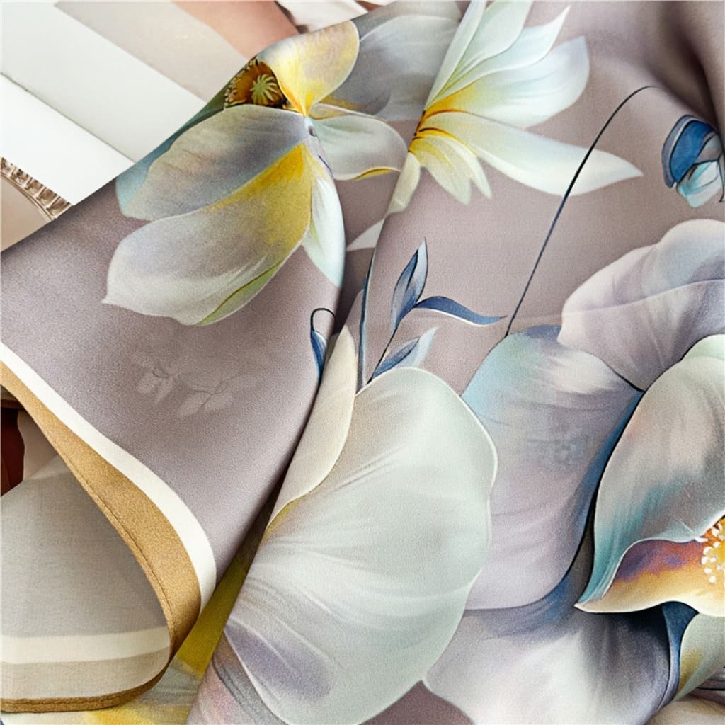 MaraSilk Pure Mulberry Silk Scarf - Square Crepe Satin MS396