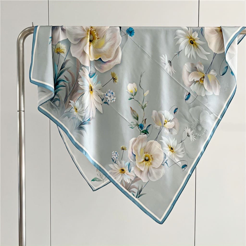 MaraSilk Pure Mulberry Silk Scarf - Square Crepe Satin MS396