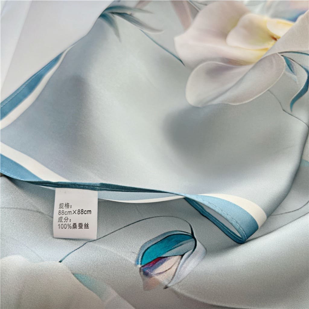 MaraSilk Pure Mulberry Silk Scarf - Square Crepe Satin MS396