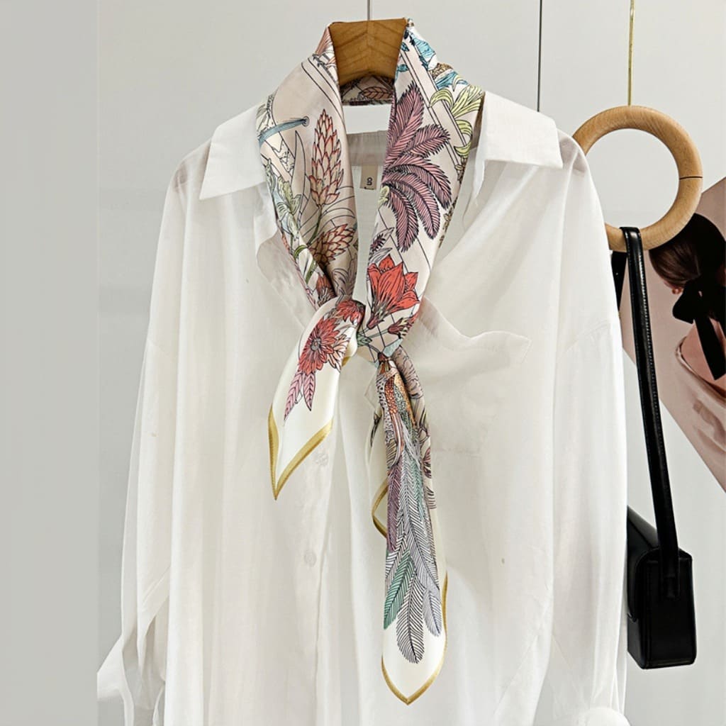 MaraSilk Pure Mulberry Silk Scarf - Square Crepe Satin MS397