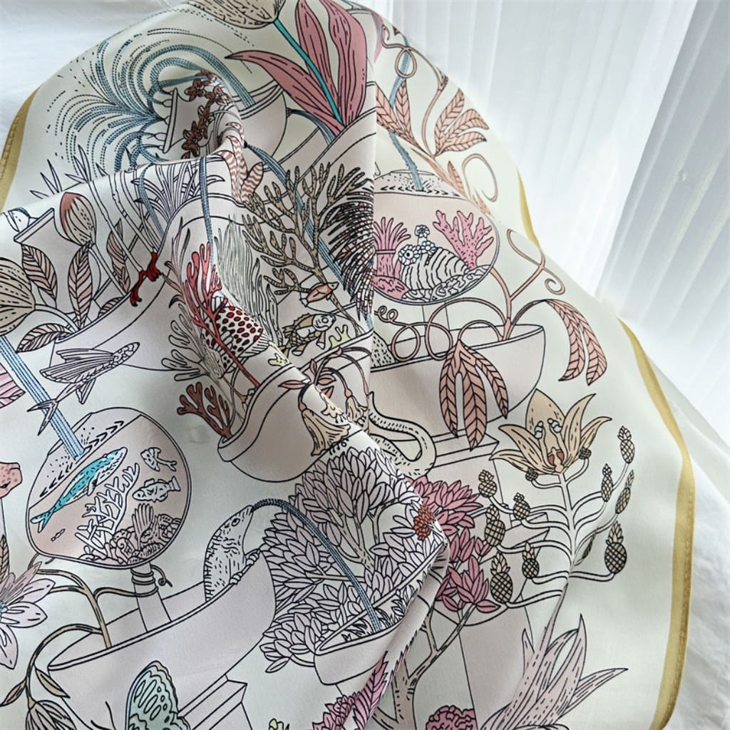 MaraSilk Pure Mulberry Silk Scarf - Square Crepe Satin MS397