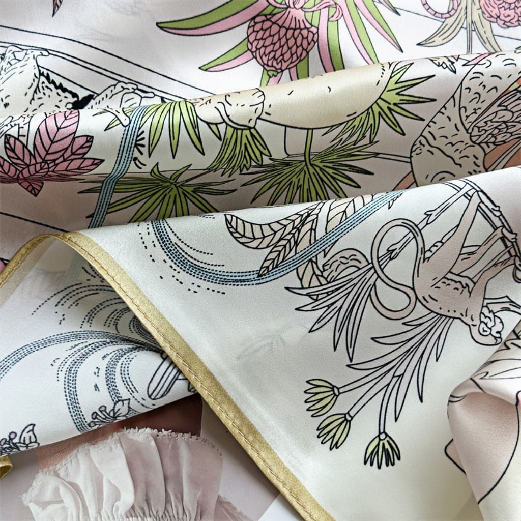 MaraSilk Pure Mulberry Silk Scarf - Square Crepe Satin MS397