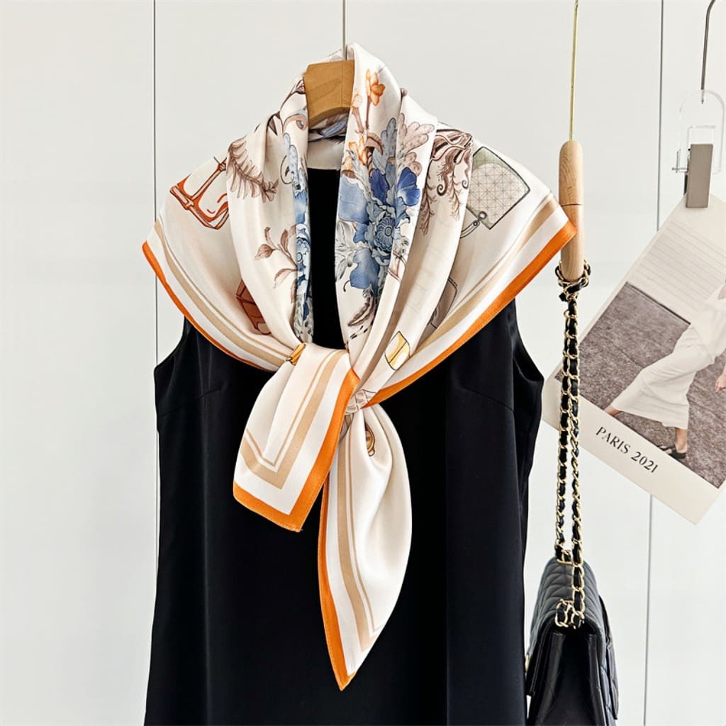 MaraSilk Pure Mulberry Silk Scarf - Square Crepe Satin MS398