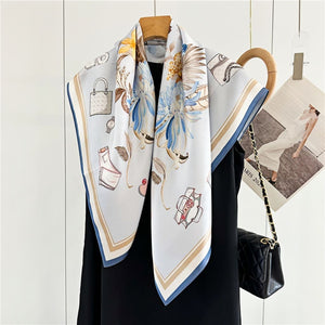 MaraSilk Pure Mulberry Silk Scarf - Square Crepe Satin MS398