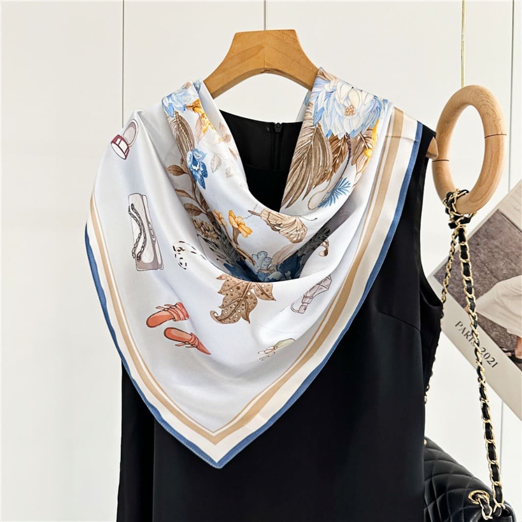 MaraSilk Pure Mulberry Silk Scarf - Square Crepe Satin MS398