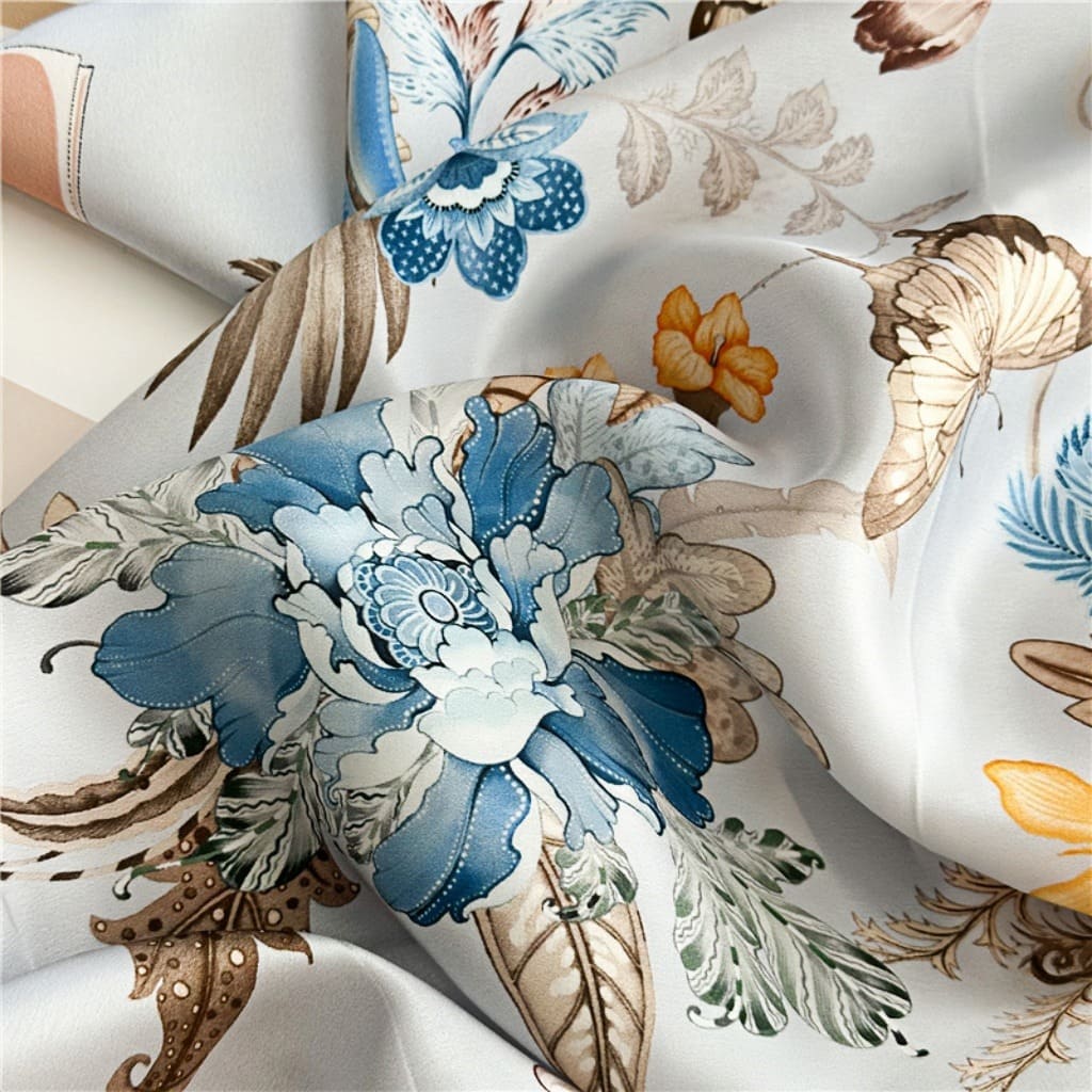 MaraSilk Pure Mulberry Silk Scarf - Square Crepe Satin MS398