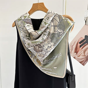 MaraSilk Pure Mulberry Silk Scarf - Square Crepe Satin MS399