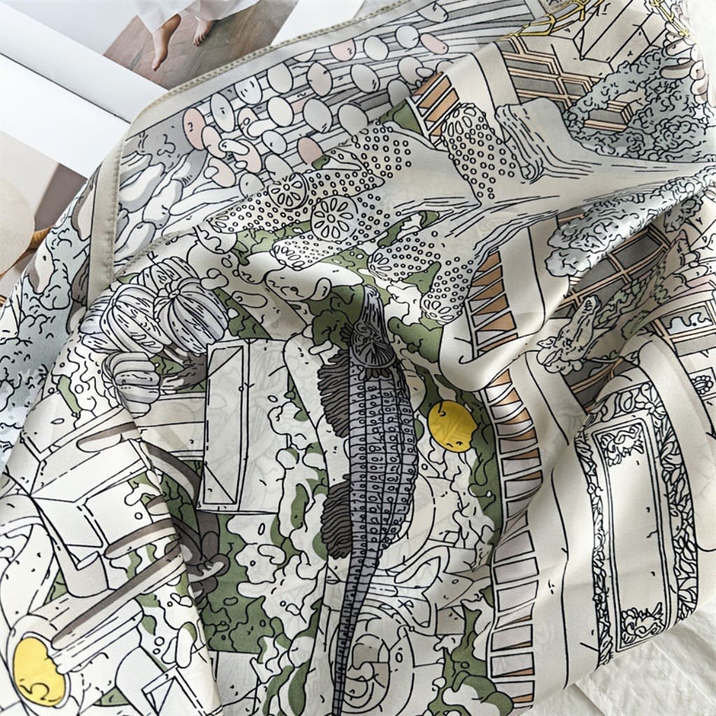 MaraSilk Pure Mulberry Silk Scarf - Square Crepe Satin MS399