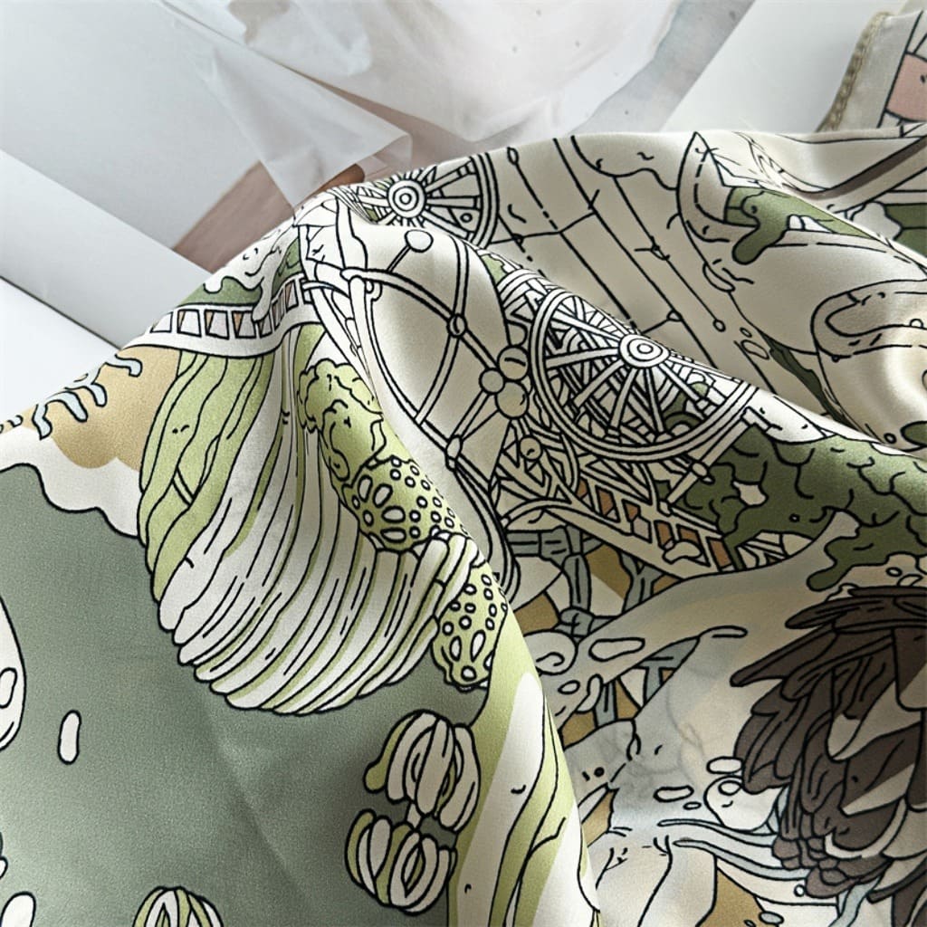 MaraSilk Pure Mulberry Silk Scarf - Square Crepe Satin MS399