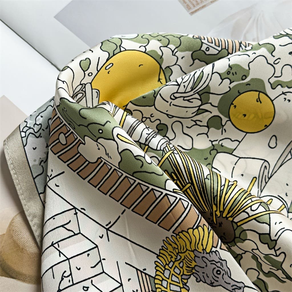 MaraSilk Pure Mulberry Silk Scarf - Square Crepe Satin MS399