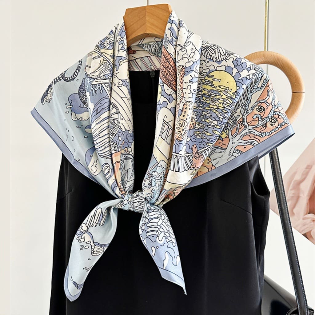 MaraSilk Pure Mulberry Silk Scarf - Square Crepe Satin MS399