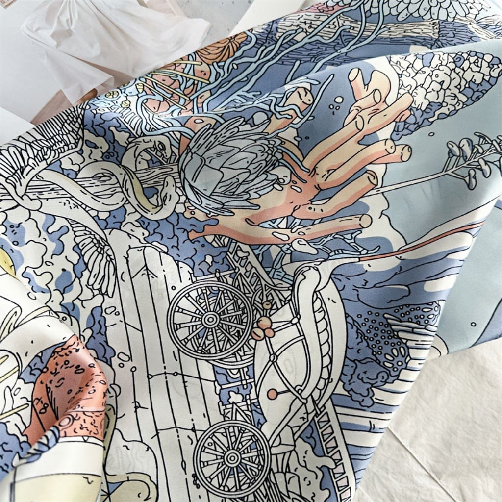 MaraSilk Pure Mulberry Silk Scarf - Square Crepe Satin MS399