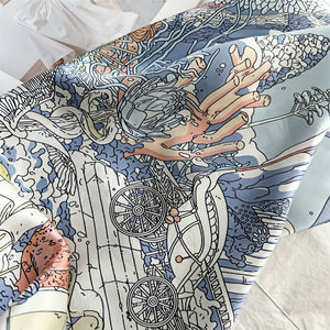 MaraSilk Pure Mulberry Silk Scarf - Square Crepe Satin MS399