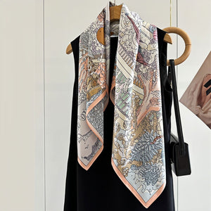 MaraSilk Pure Mulberry Silk Scarf - Square Crepe Satin MS399