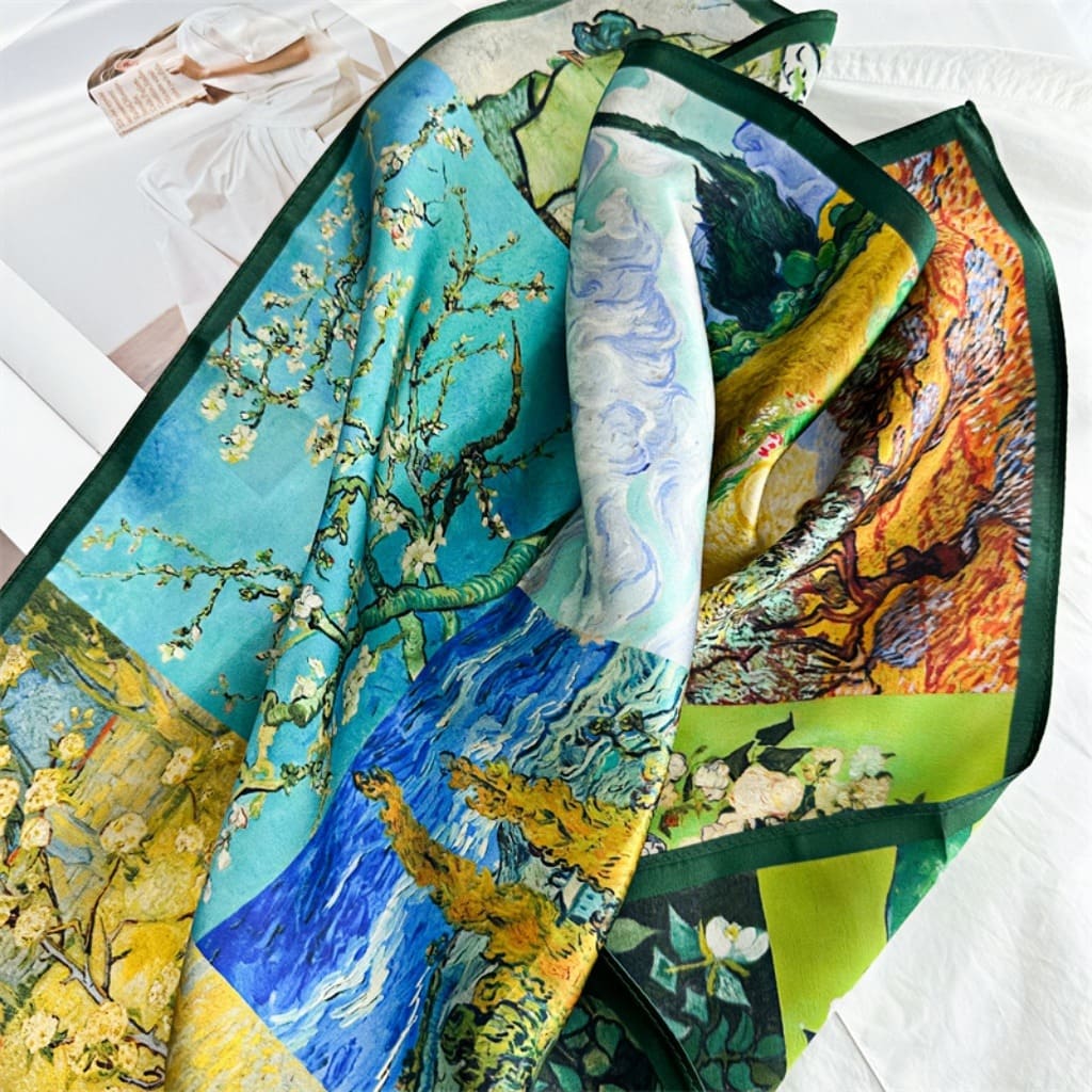 MaraSilk Pure Mulberry Silk Scarf Square Crepe Satin MS48-2