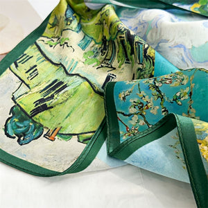 MaraSilk Pure Mulberry Silk Scarf Square Crepe Satin MS48-3