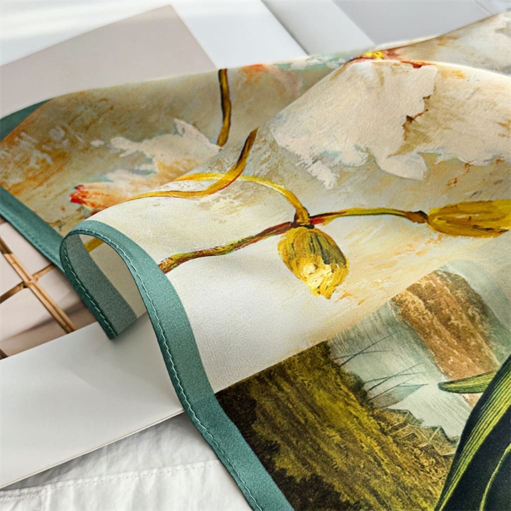 MaraSilk Pure Mulberry Silk Scarf Square Crepe Satin MS48-8