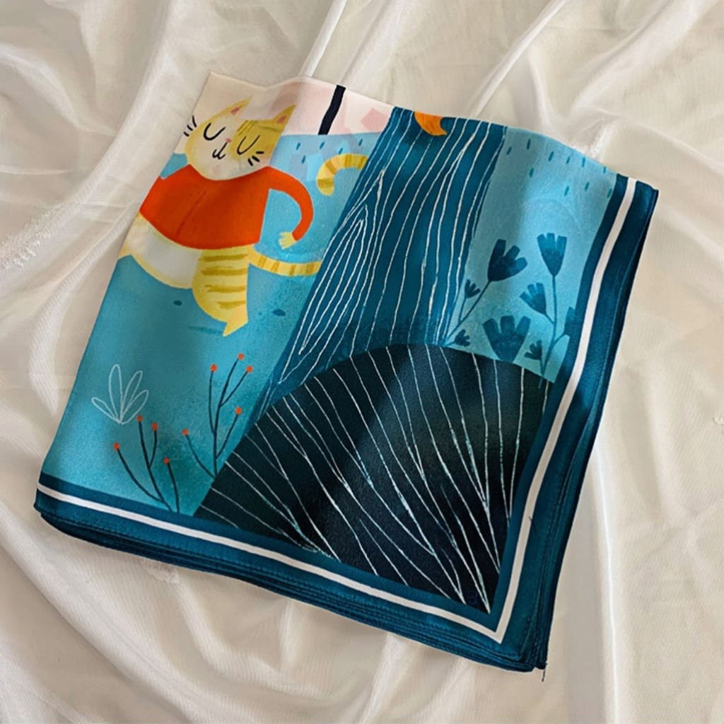 MaraSilk Pure Mulberry Silk Scarf Square Crepe Satin MS40-10