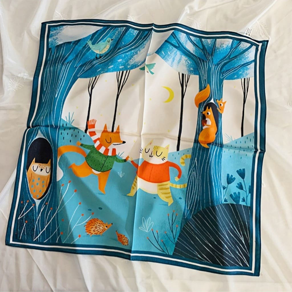 MaraSilk Pure Mulberry Silk Scarf Square Crepe Satin MS40-12