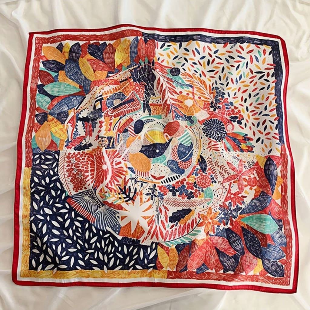 MaraSilk Pure Mulberry Silk Scarf Square Crepe Satin MS40-3