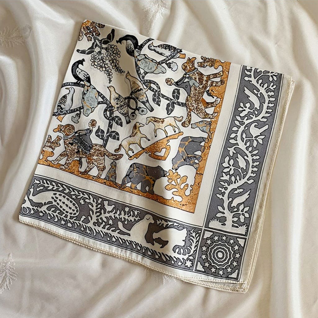 MaraSilk Pure Mulberry Silk Scarf Square Crepe Satin MS40-6