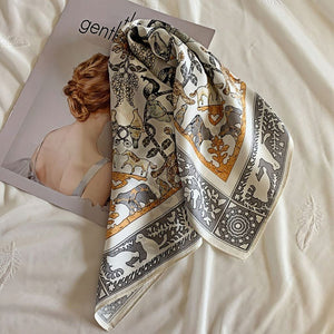 MaraSilk Pure Mulberry Silk Scarf Square Crepe Satin MS40-7