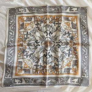 MaraSilk Pure Mulberry Silk Scarf Square Crepe Satin MS40-8