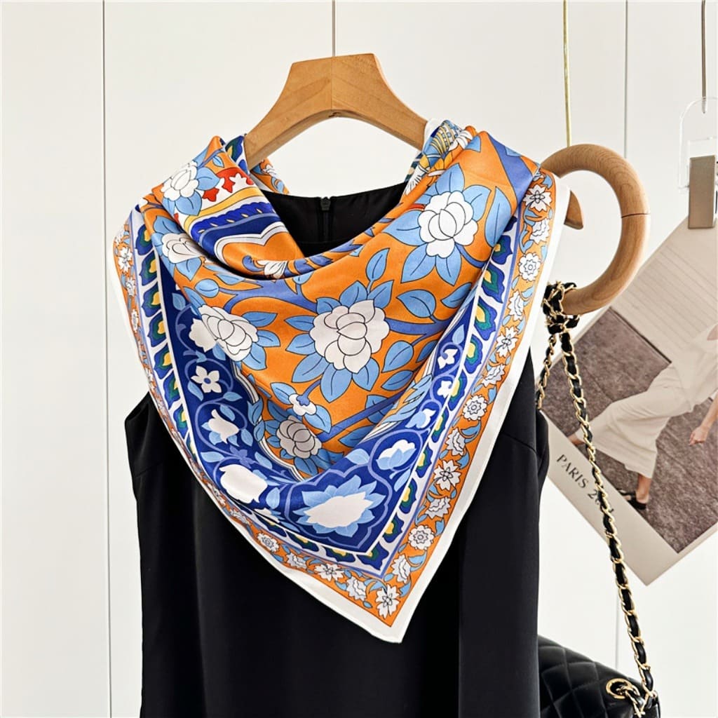 MaraSilk Pure Mulberry Silk Scarf - Square Crepe Satin MS400