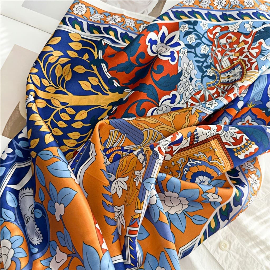 MaraSilk Pure Mulberry Silk Scarf - Square Crepe Satin MS400