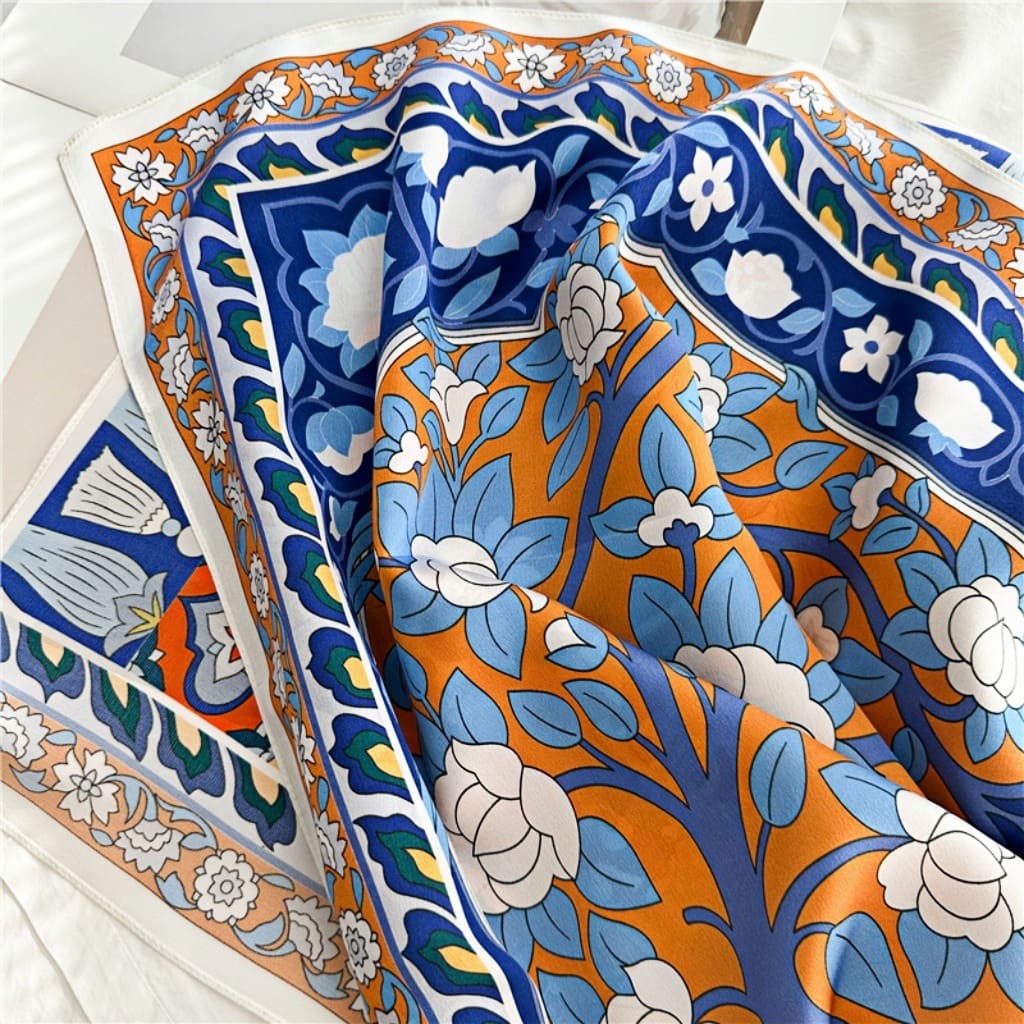 MaraSilk Pure Mulberry Silk Scarf - Square Crepe Satin MS400