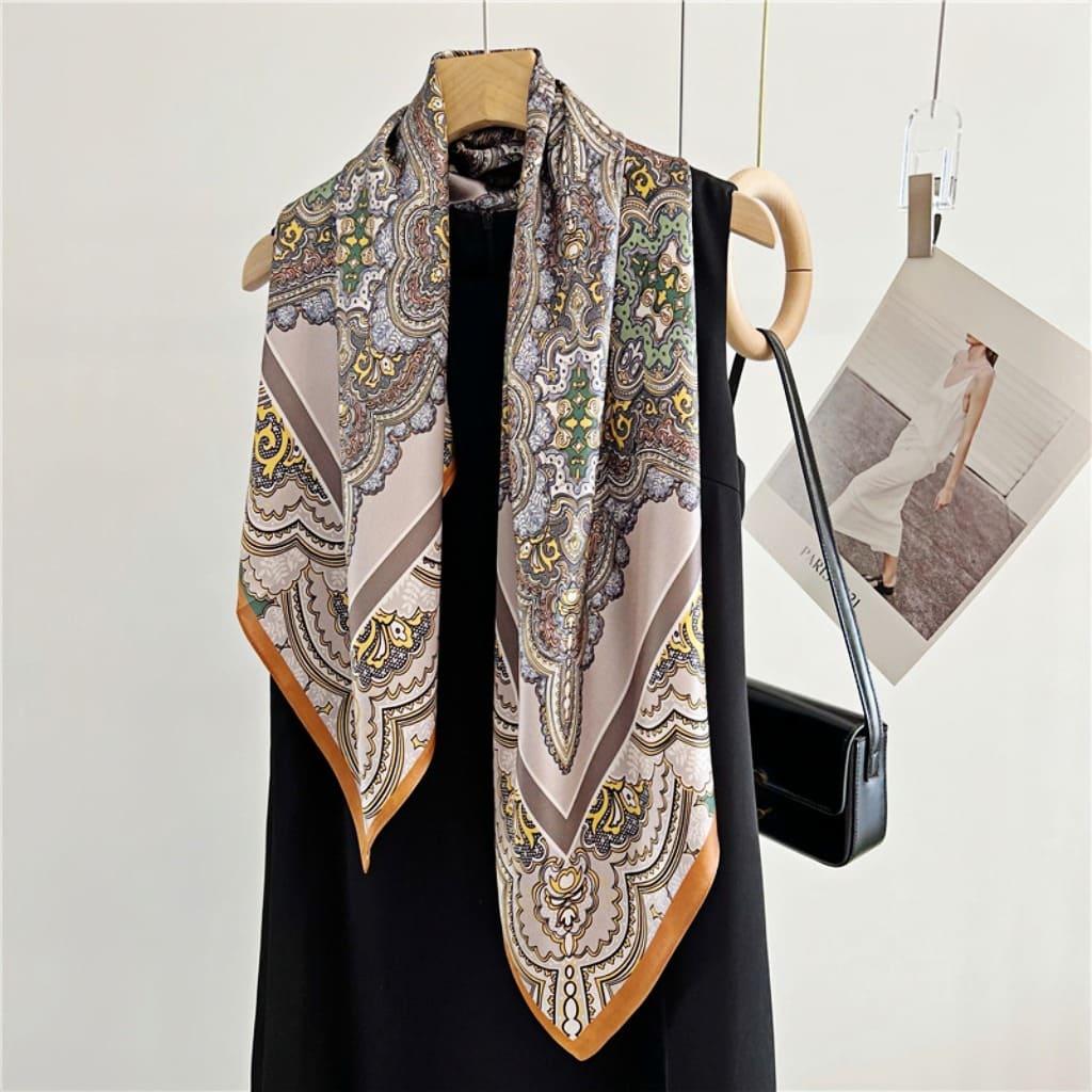 MaraSilk Pure Mulberry Silk Scarf - Square Crepe Satin MS402