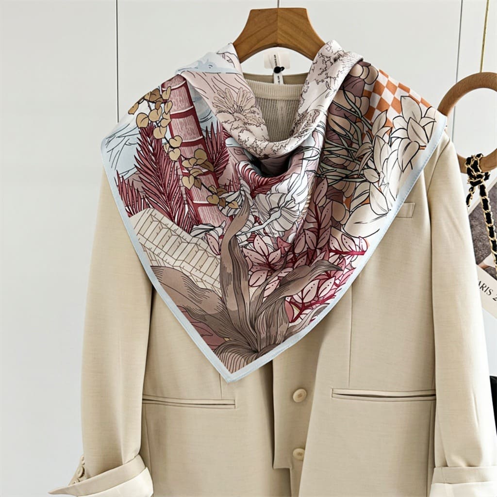 MaraSilk Pure Mulberry Silk Scarf - Square Crepe Satin MS403