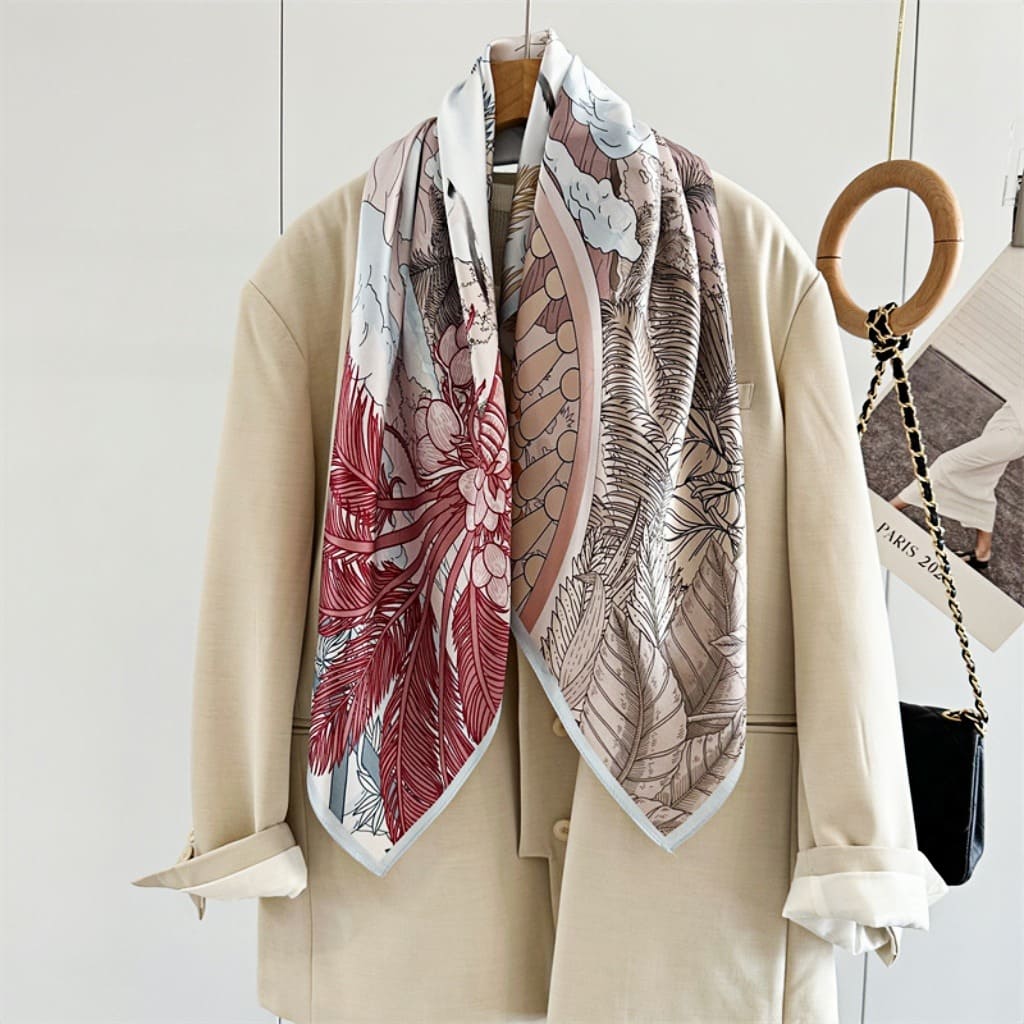 MaraSilk Pure Mulberry Silk Scarf - Square Crepe Satin MS403