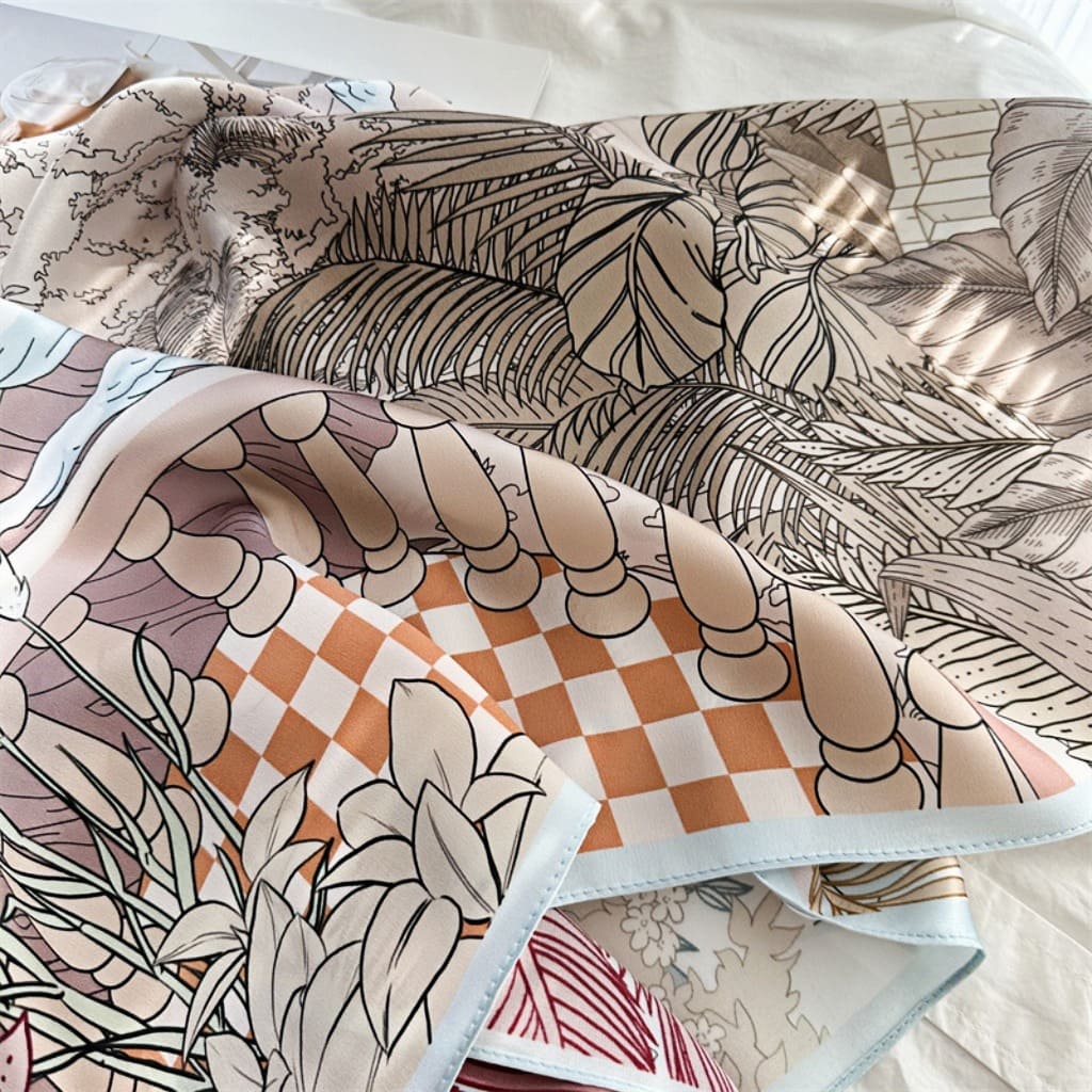 MaraSilk Pure Mulberry Silk Scarf - Square Crepe Satin MS403