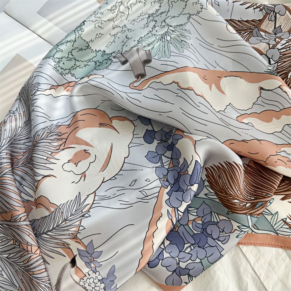 MaraSilk Pure Mulberry Silk Scarf - Square Crepe Satin MS403